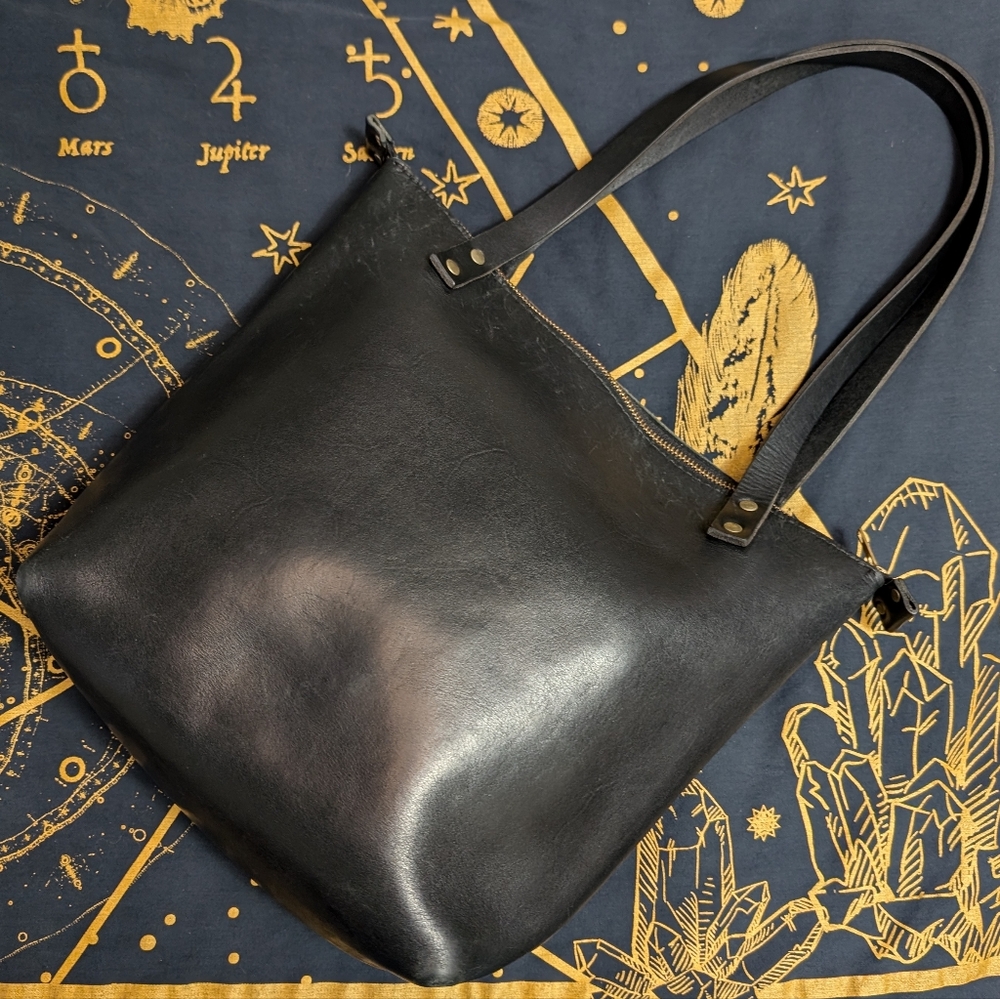 Portland Leather Goods Black Full Grain Small Tote